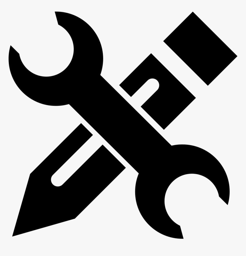 Clip Black And White Stock Crossed Wrench Clipart - Pencil And Wrench Icon, HD Png Download, Free Download