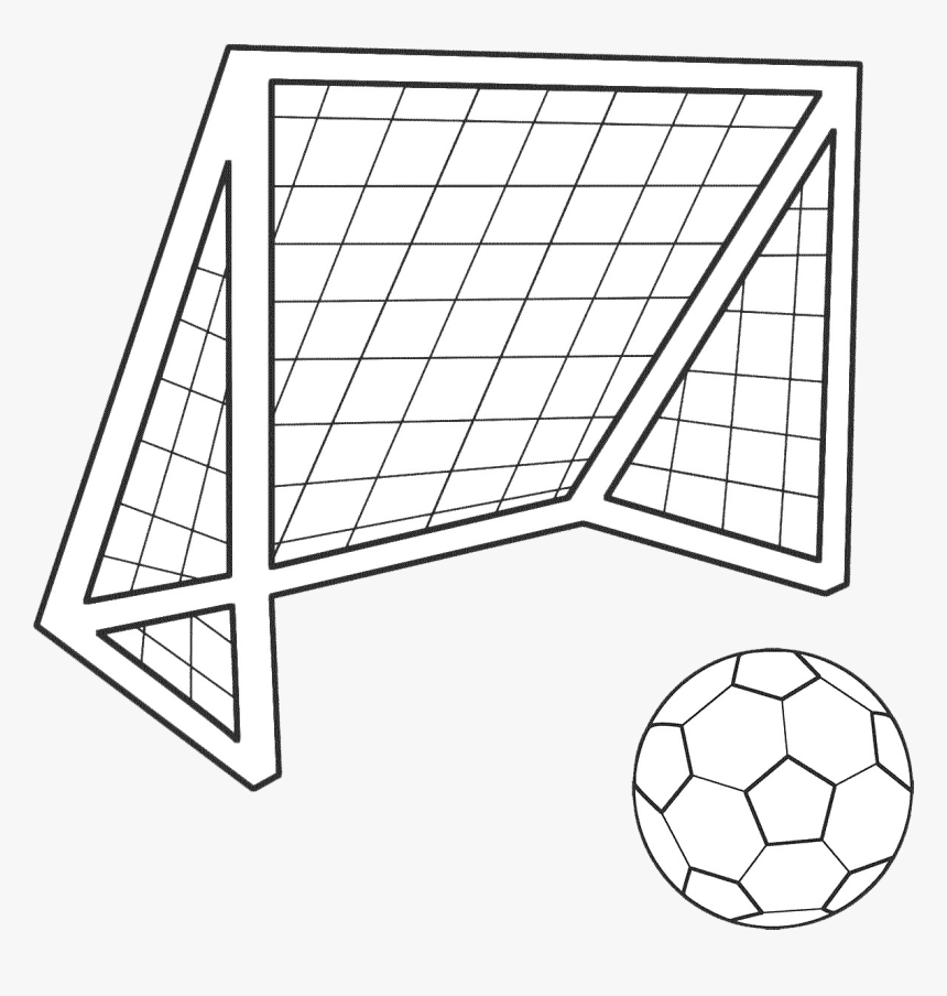 Football Goal Png Background - Easy Soccer Goal Drawing, Transparent Png, Free Download