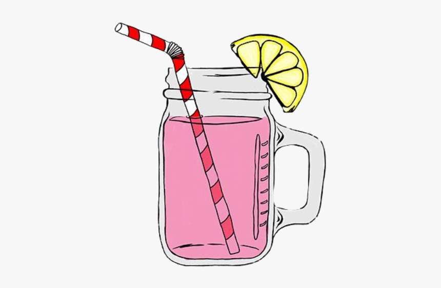 Pink Girls Kawaii Cute - Pink Lemonade Mason Jar, HD Png Download, Free Download