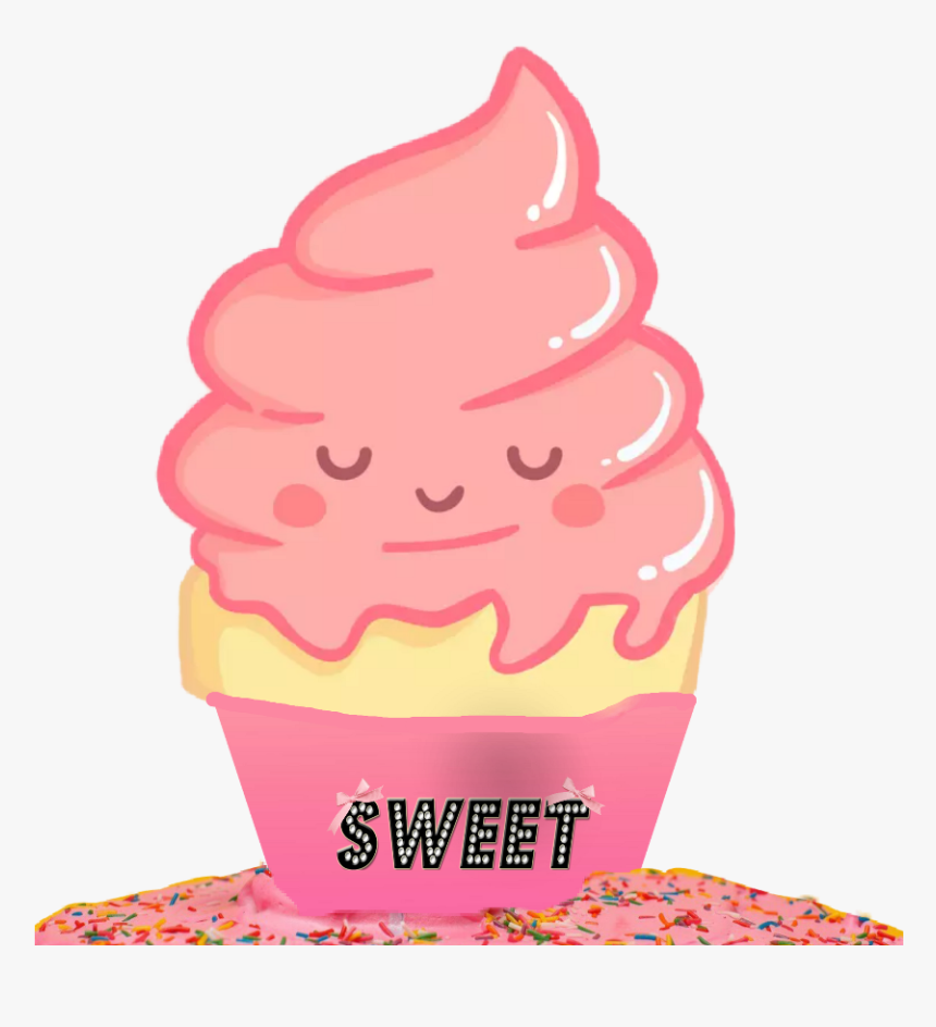 Cupcake Cute Kawaii Yummy Food Pink Tumblr Icecream - Cute Ice Cream Png, Transparent Png, Free Download