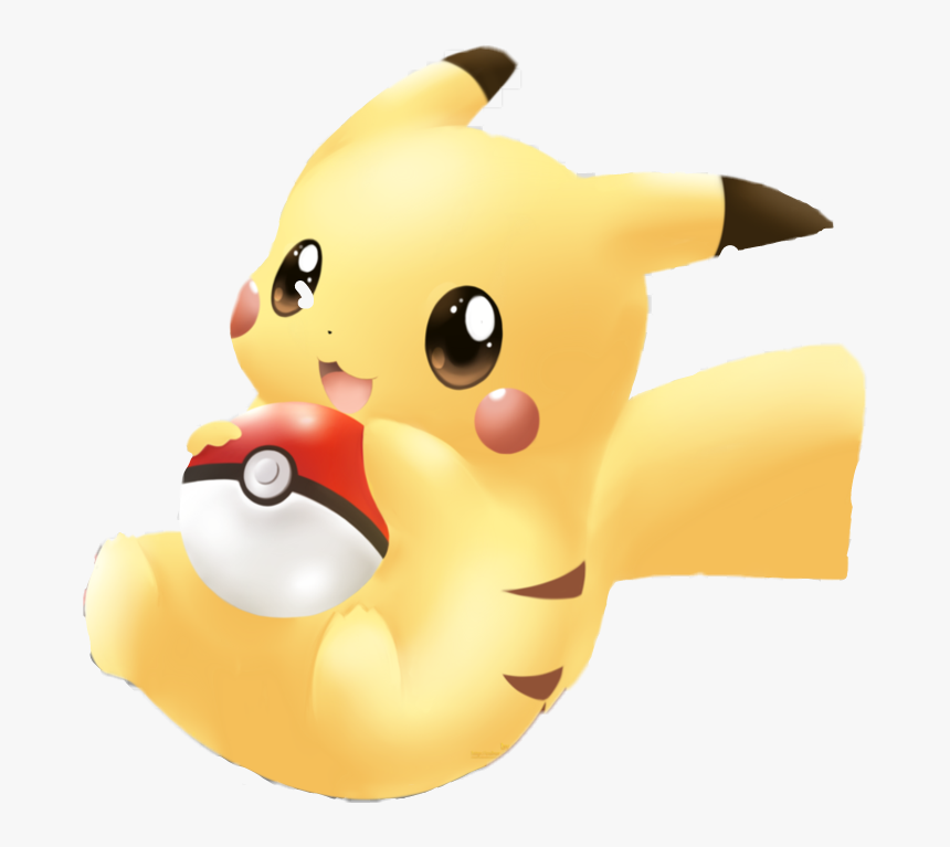 #pokemon #pickachu #cute #pikachu #kawaii #pokeball - Cute Pikachu With Pokeball, HD Png Download, Free Download