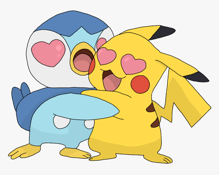 #pokemon #pikachu #pipulp #cute #kawaii #drawing #hug - Pokemon Hug, HD Png Download, Free Download