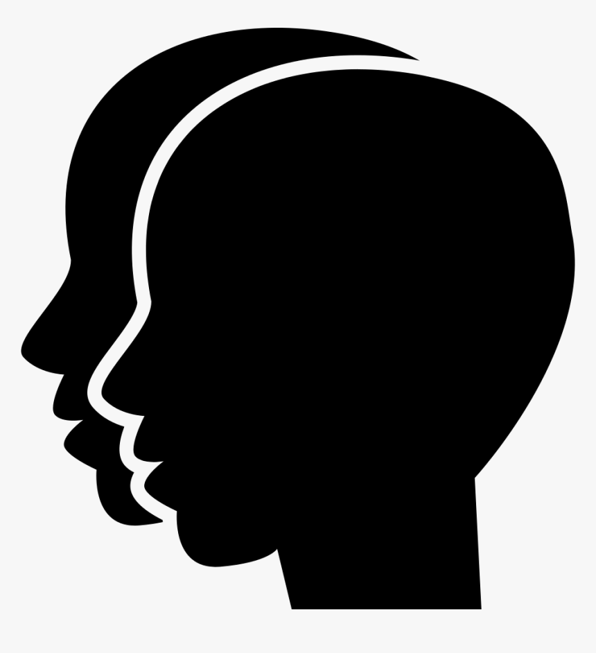 Gemini Two Twins Heads Symbol Comments - Silhouette Of Two Heads, HD Png Download, Free Download