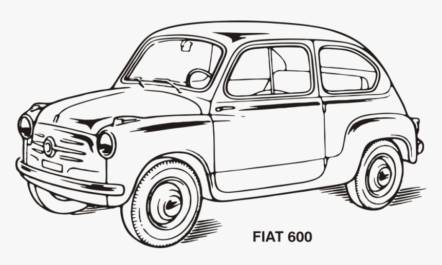 Transparent Old Cars Clipart - Fiat Coloring Pages, HD Png Download, Free Download