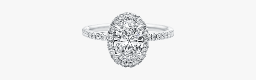 The One, Oval-shaped Diamond Micropavé Engagement Ring - Harry Winston Halo Engagement Ring, HD Png Download, Free Download