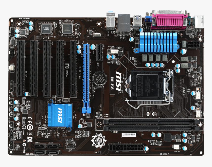 Motherboard Intel Lga 1155 Asus Lga - Msi H81 P33, HD Png Download, Free Download