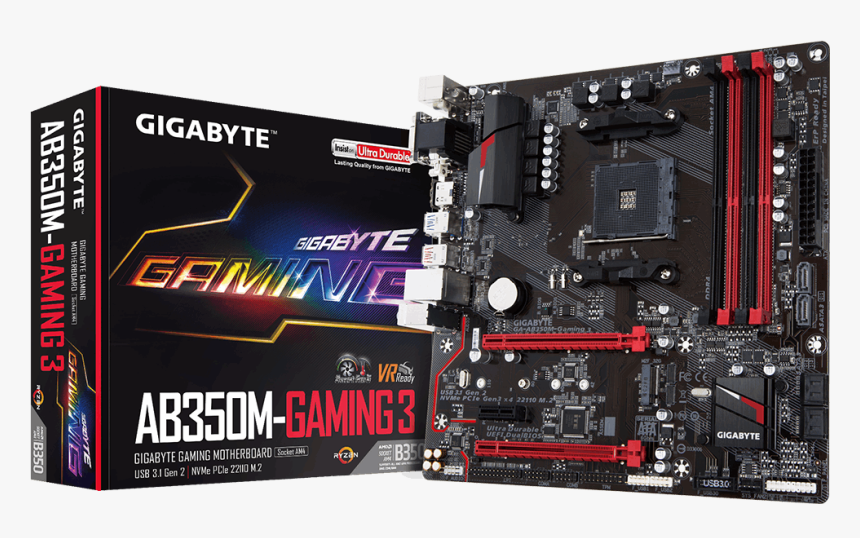 Computer Motherboard Png Photos - Gigabyte Ab350m Gaming 3, Transparent Png, Free Download