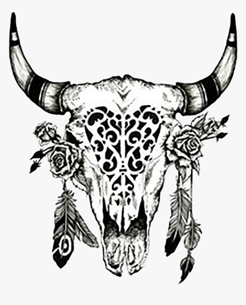 Cattle Drawing Cow"s Skull, HD Png Download, Free Download