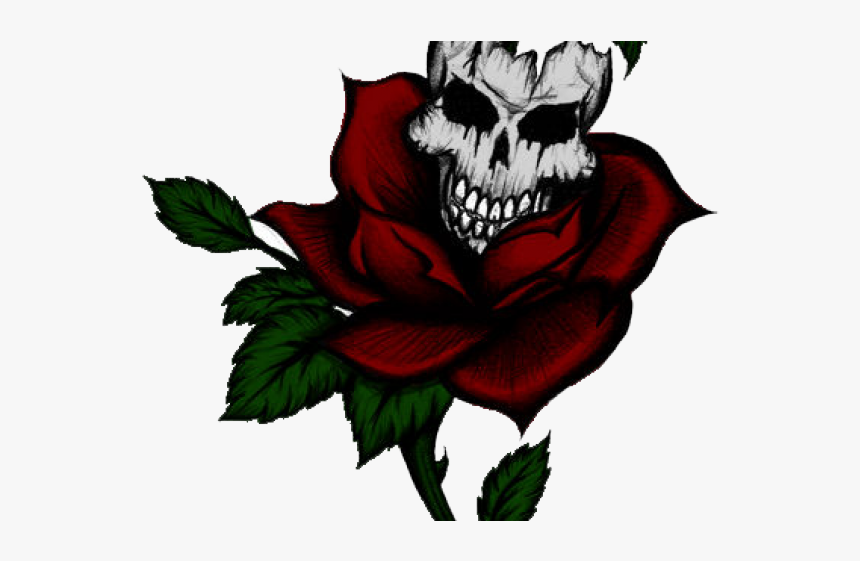 Skull Tattoo Png Transparent Images - Skulls An Rose Tattos, Png Download, Free Download