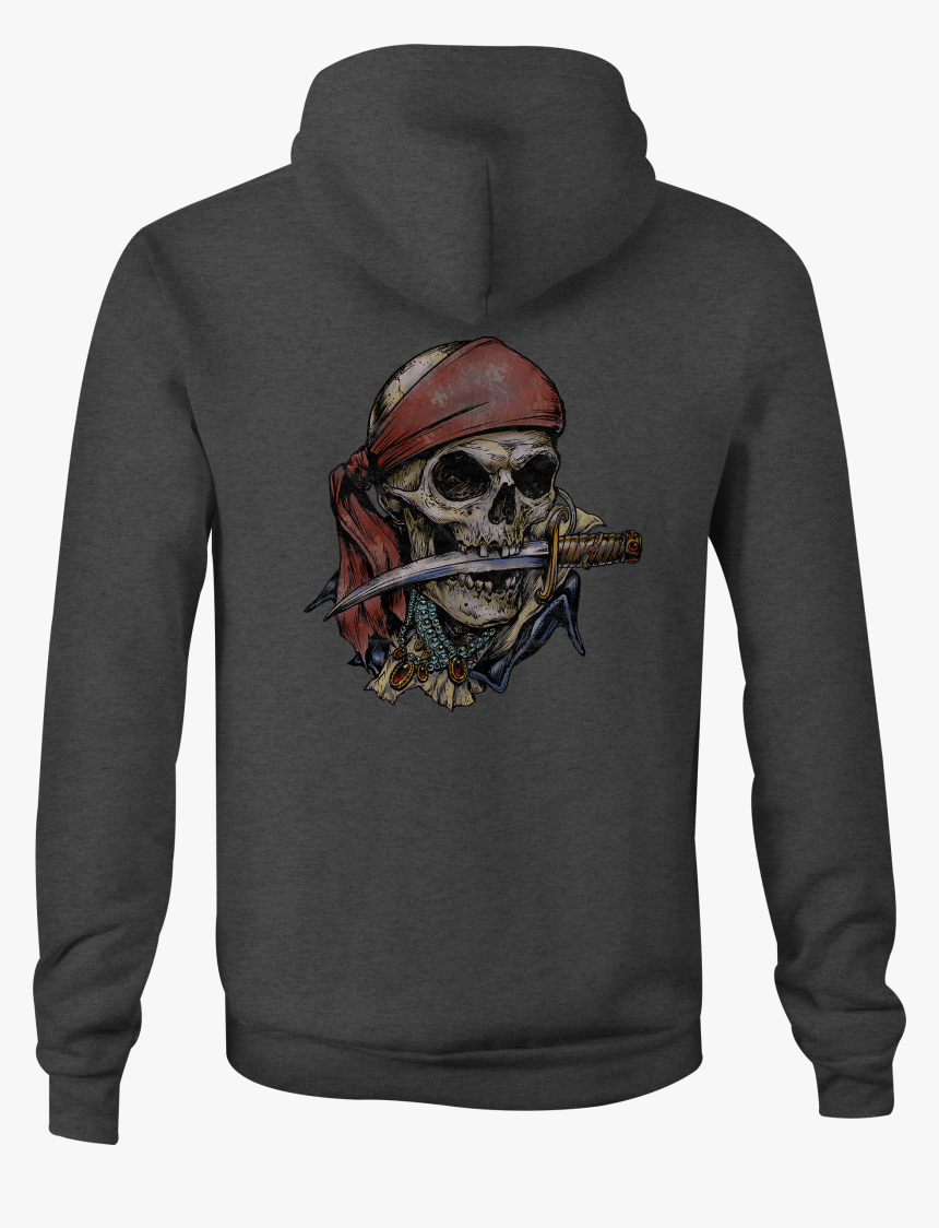 Zip Up Hoodie Pirate Skull Sword Hooded Sweatshirt - Hoodie, HD Png Download, Free Download