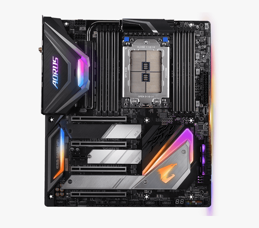 X399 Aorus Xtreme, Amd X399 Chipset, Tr4, E-atx Motherboard - X399 Aorus Xtreme, HD Png Download, Free Download