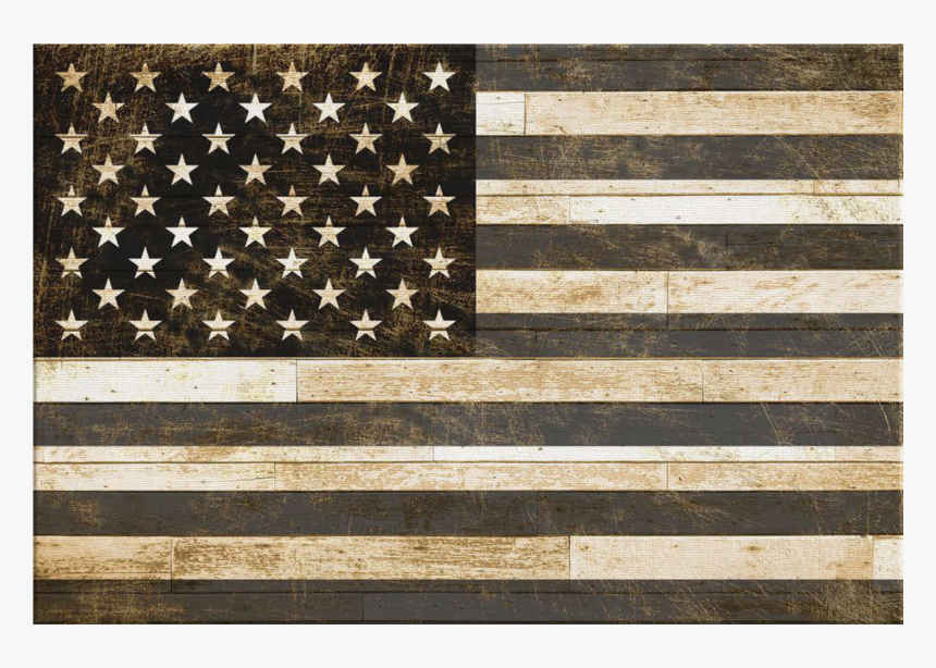 "black And White American Flag - Rustic American Flag Png, Transparent Png, Free Download