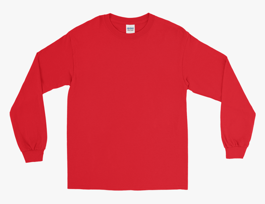 Longsleeveblank Mockup Flat-front Red - Streetwear Apparel, HD Png Download, Free Download