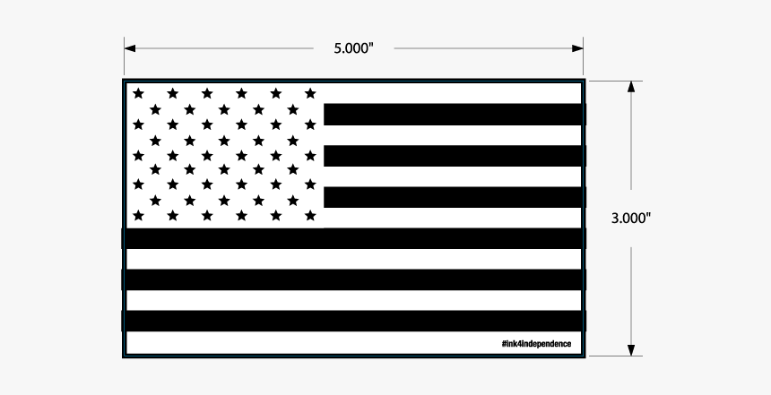 3 Inch X 5 Inch Reversed Black And White American Flag - Flag Of The United States, HD Png Download, Free Download