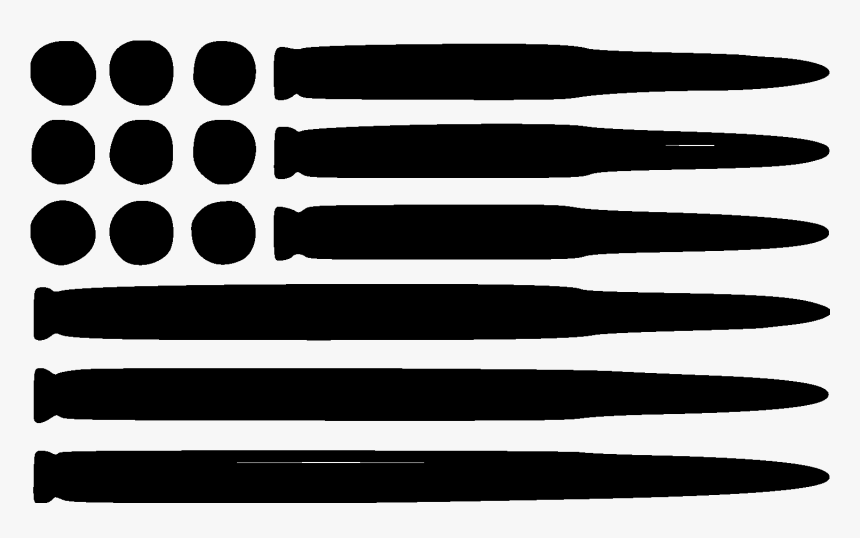 American Flag With Bullets Black And White, HD Png Download, Free Download