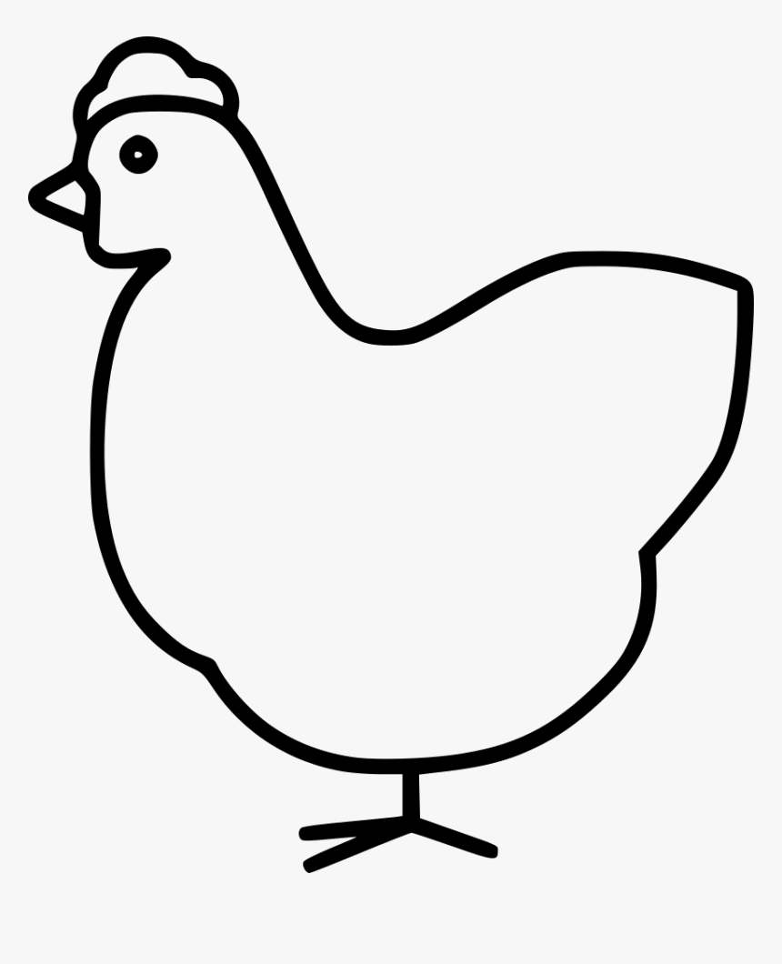 Hen - Hen Drawing Black And White Clipart, HD Png Download, Free Download