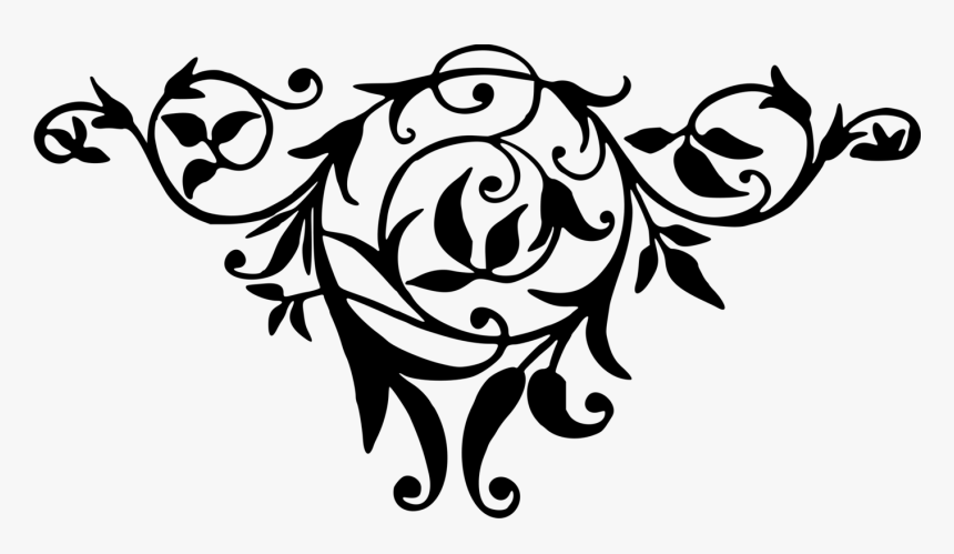 Floral Design Black And White Flower Art - Flower Design Clipart Black And White, HD Png Download, Free Download