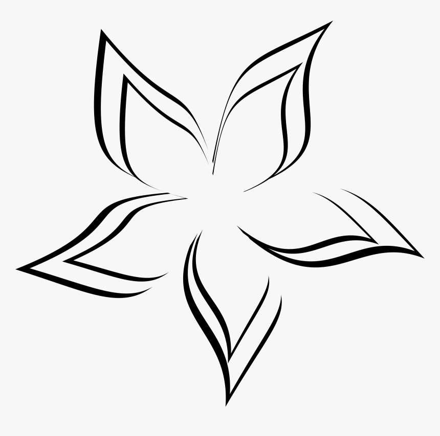 Abstract Black And White Flower Png - Flower Abstract Art Drawing, Transparent Png, Free Download