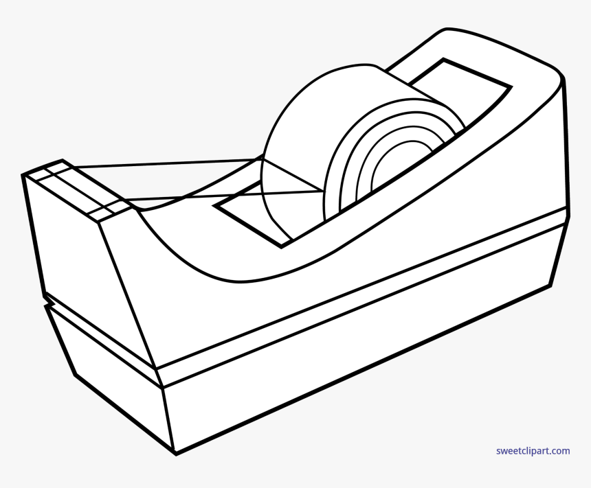 Office Tape Dispenser Lineart Clip Art - Scotch Tape Clip Art, HD Png Download, Free Download