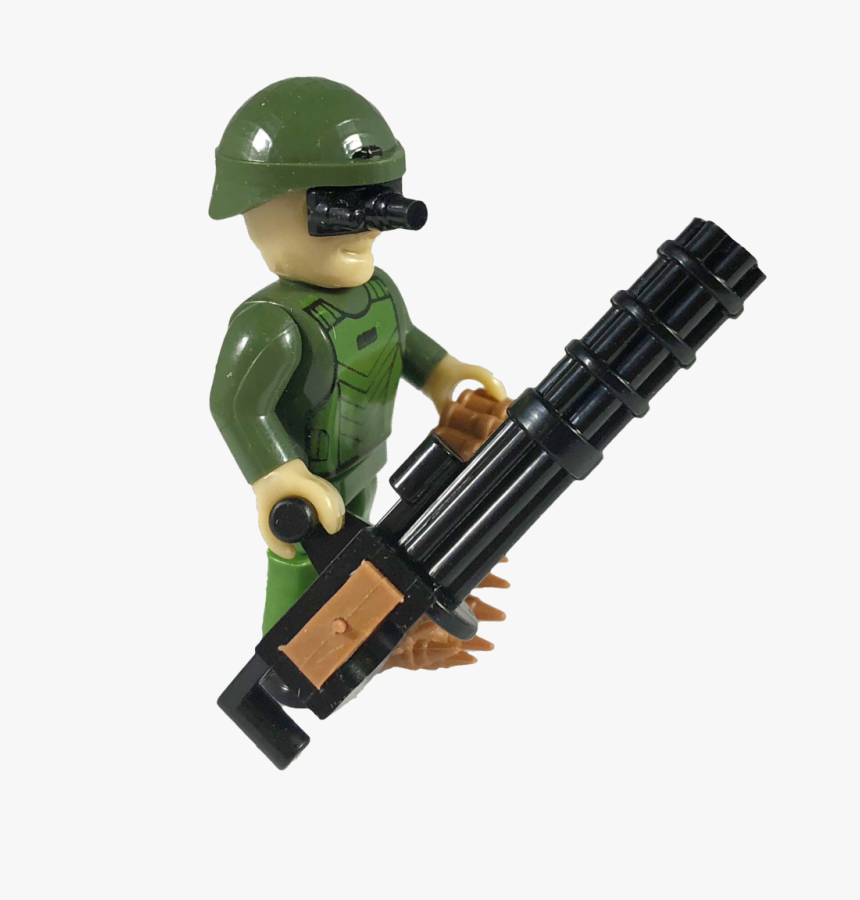 Cobi Minifig American Soldier With Minigun - Lego Special Forces Minigun, HD Png Download, Free Download