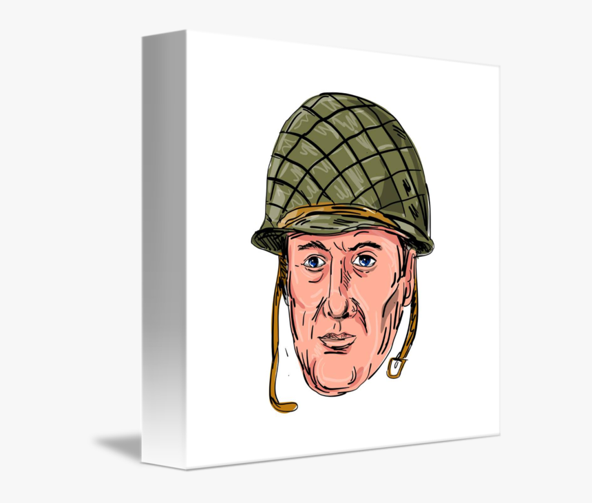 Clipart Library Stock World War Two American Soldier - American Ww2 Helmet Drawing, HD Png Download, Free Download