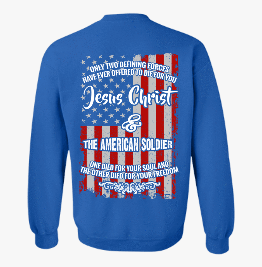 Jesus Christ And The American Soldier Hoodies/sweatshirts - Long-sleeved T-shirt, HD Png Download, Free Download