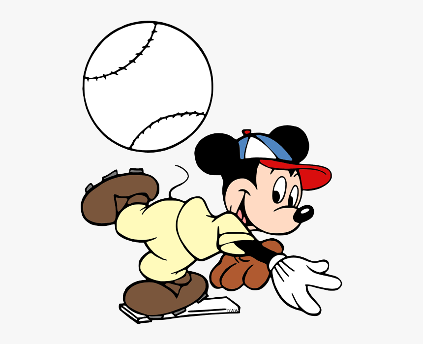 Baseball Player Clipart Little Boy - Cartoon Mickey Mouse Baseball, HD Png Download, Free Download