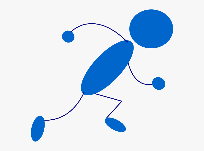 Running Blue Stick Man Svg Clip Arts - People Running Drawing Easy, HD Png Download, Free Download