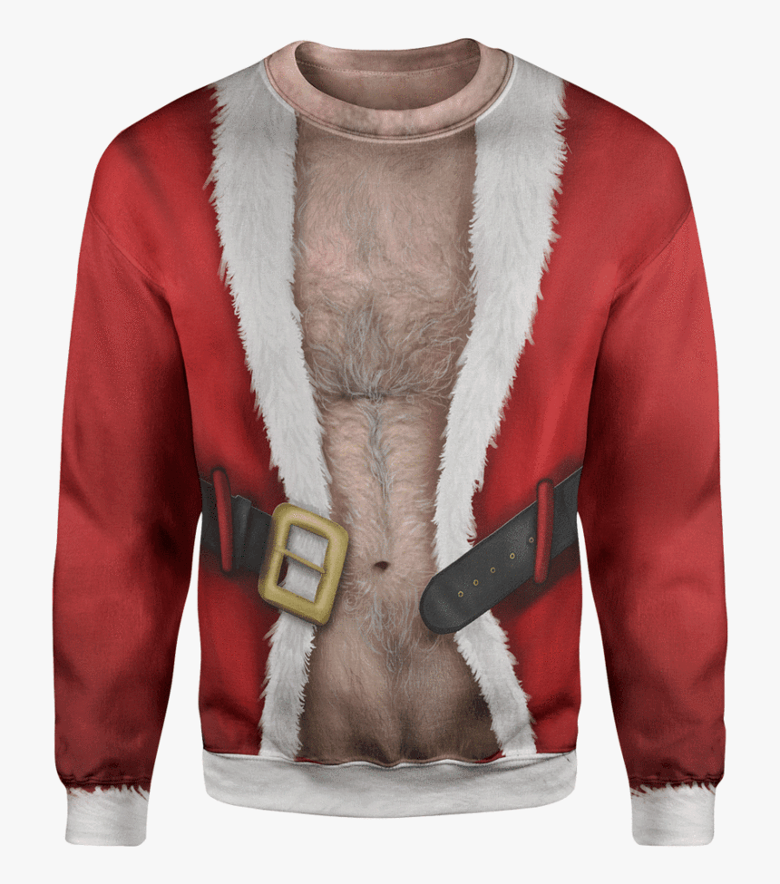 Santa"s Belly Christmas Sweater - Fur Clothing, HD Png Download, Free Download