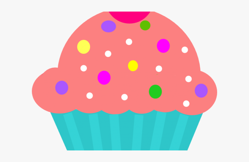 Cupcake Clipart Turquoise - Colorful Cupcake Clipart, HD Png Download, Free Download