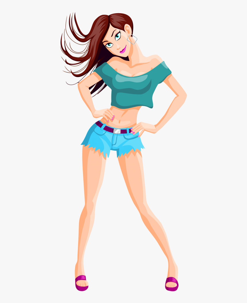 Sexy Girl Vector Png Image - Dibujo De Chica Sexy, Transparent Png, Free Download