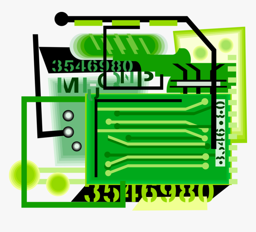 Vector Illustration Of Computer Printed Circuit Board, HD Png Download, Free Download