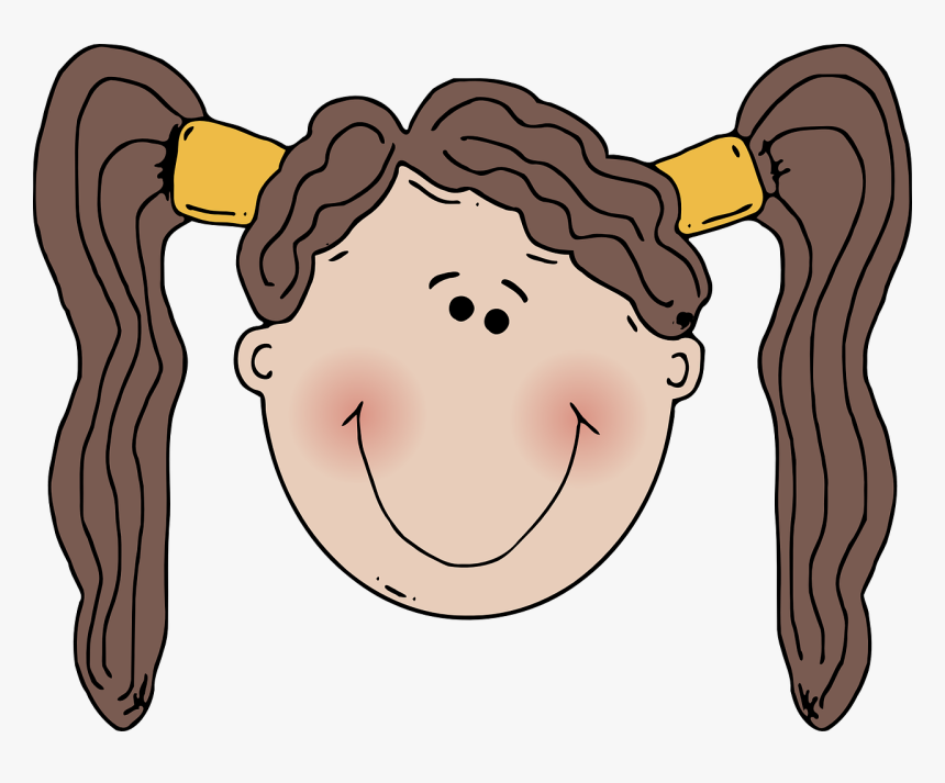 Smiling Girl Face With Rosy Cheek Vector Clip Art - Girl Face Clip Art, HD Png Download, Free Download
