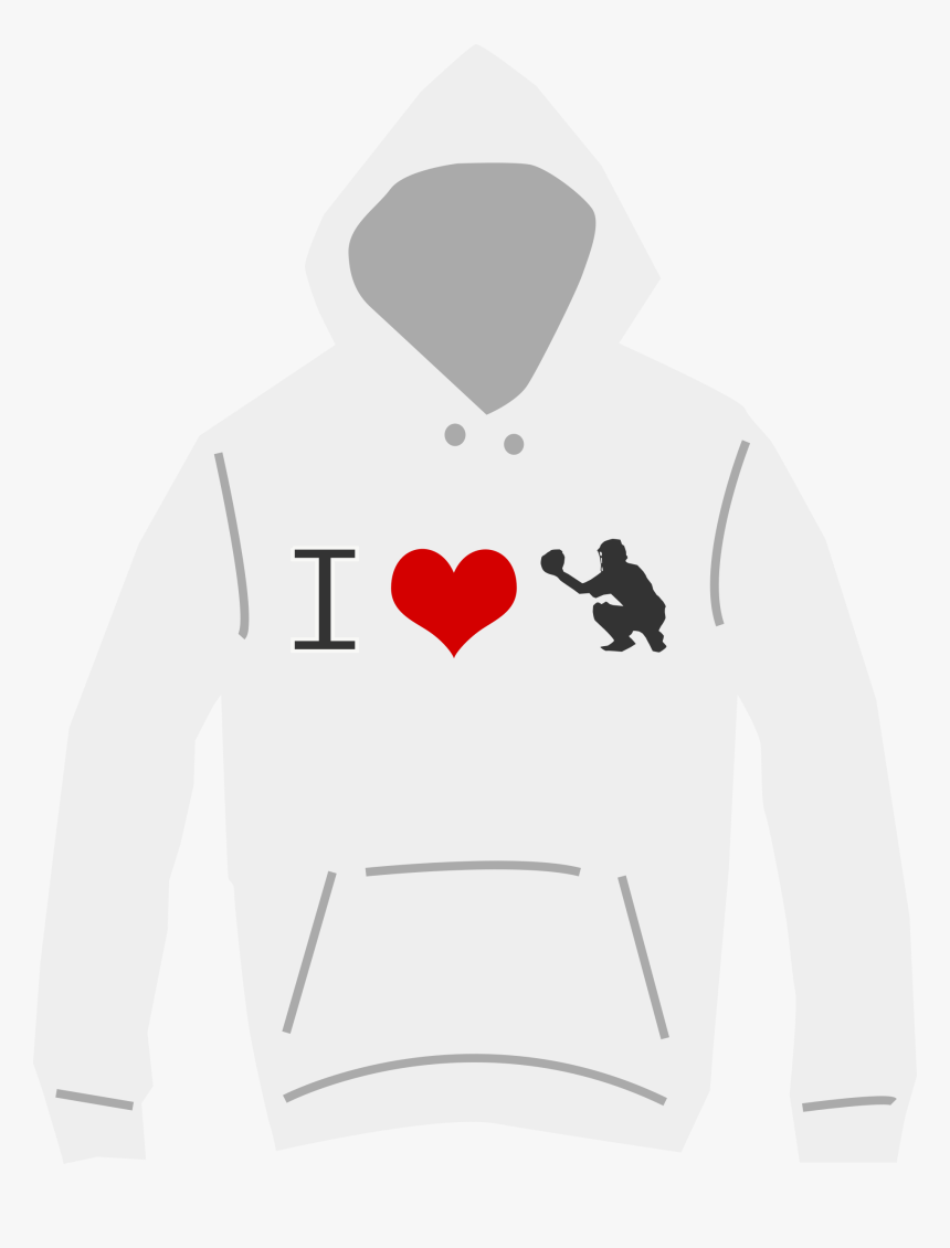 I Love Baseball Hoodie Clip Arts - Hoodie Clipart, HD Png Download, Free Download