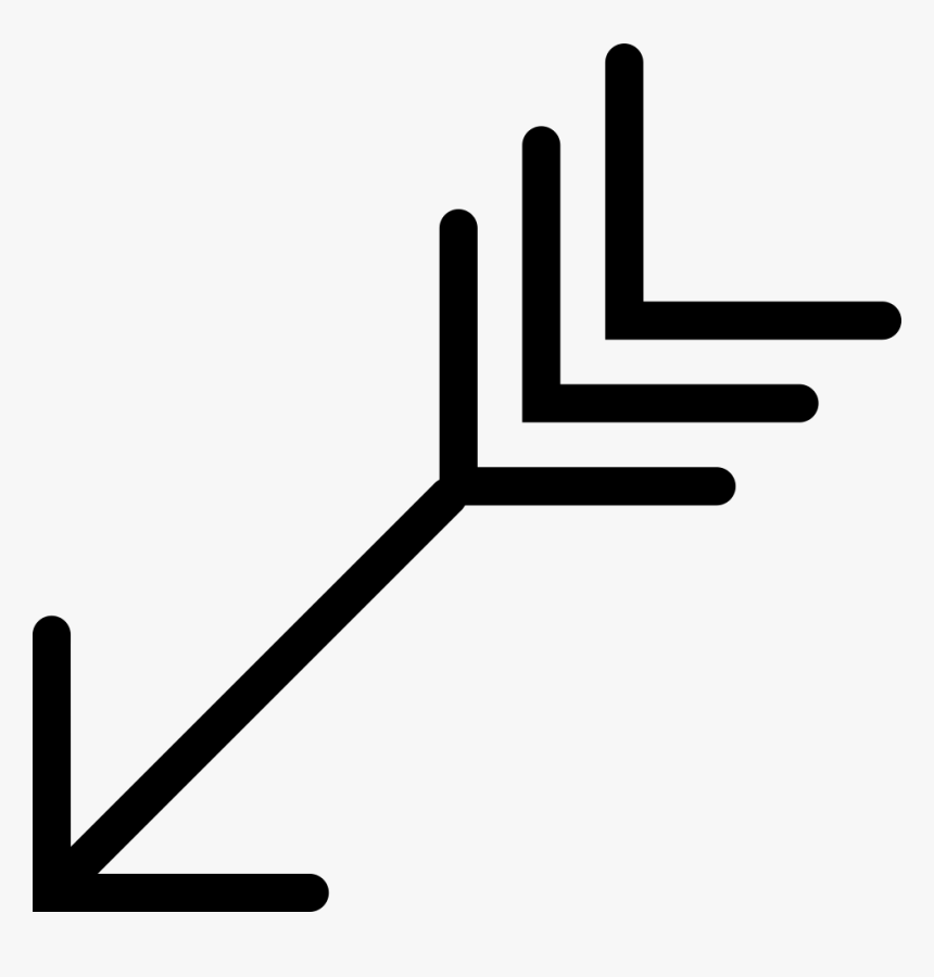 Diagonal Indian Arrow Pointing Down - Icon, HD Png Download, Free Download