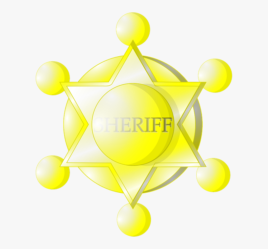 Sheriff, Badge, Yellow, Star, Police, Symbols, Law - Sheriff, HD Png Download, Free Download