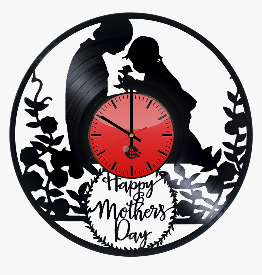 Mother And Child Silhouette Mother"s Day Card/custom - Wall Clock, HD Png Download, Free Download