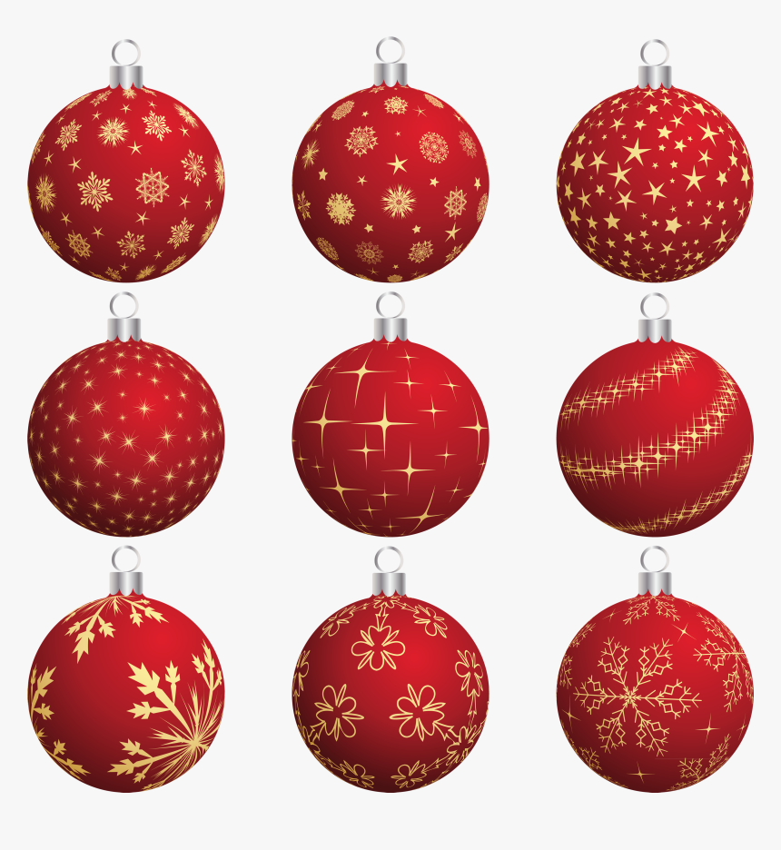 Large Transparent Red Christmas Balls Collection Png - Red Christmas Ball Gif, Png Download, Free Download