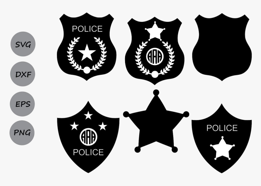 Police Badge Monogram Sheriff Clipart Vector Shield - Police Badge Svg Free, HD Png Download, Free Download