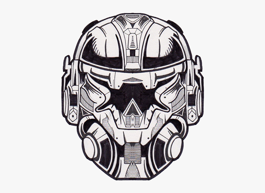 Titanfall Pilot Helmet Drawing, HD Png Download, Free Download