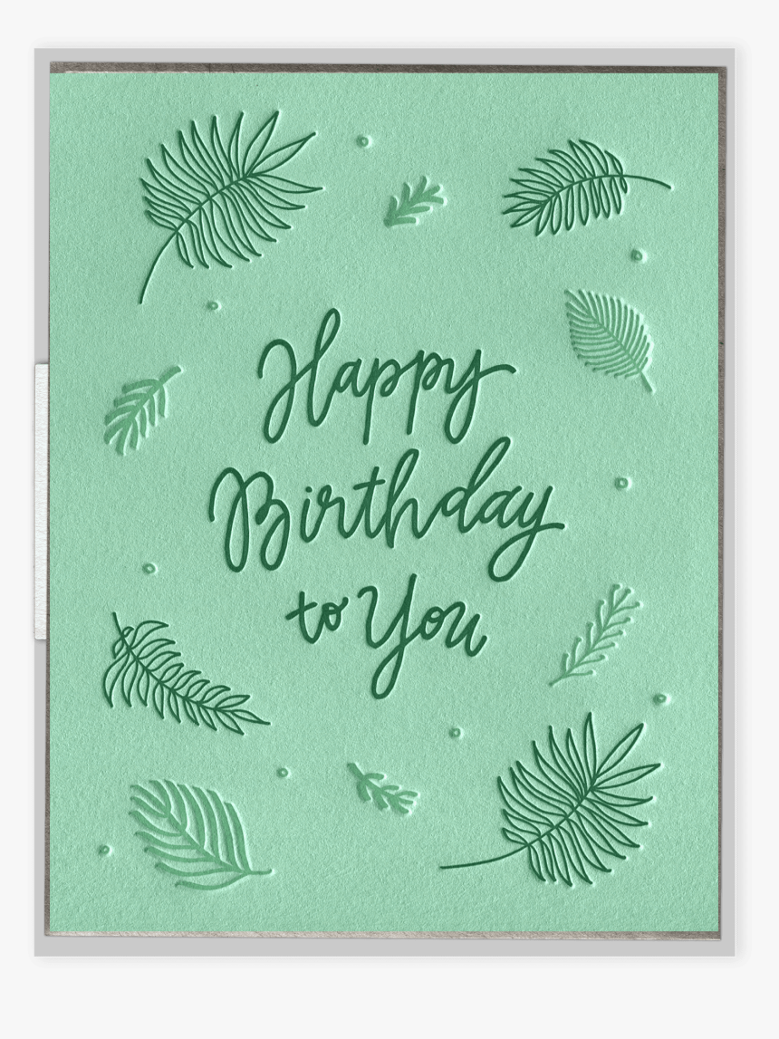 Birthday Ferns Letterpress Greeting Card - Paper, HD Png Download, Free Download