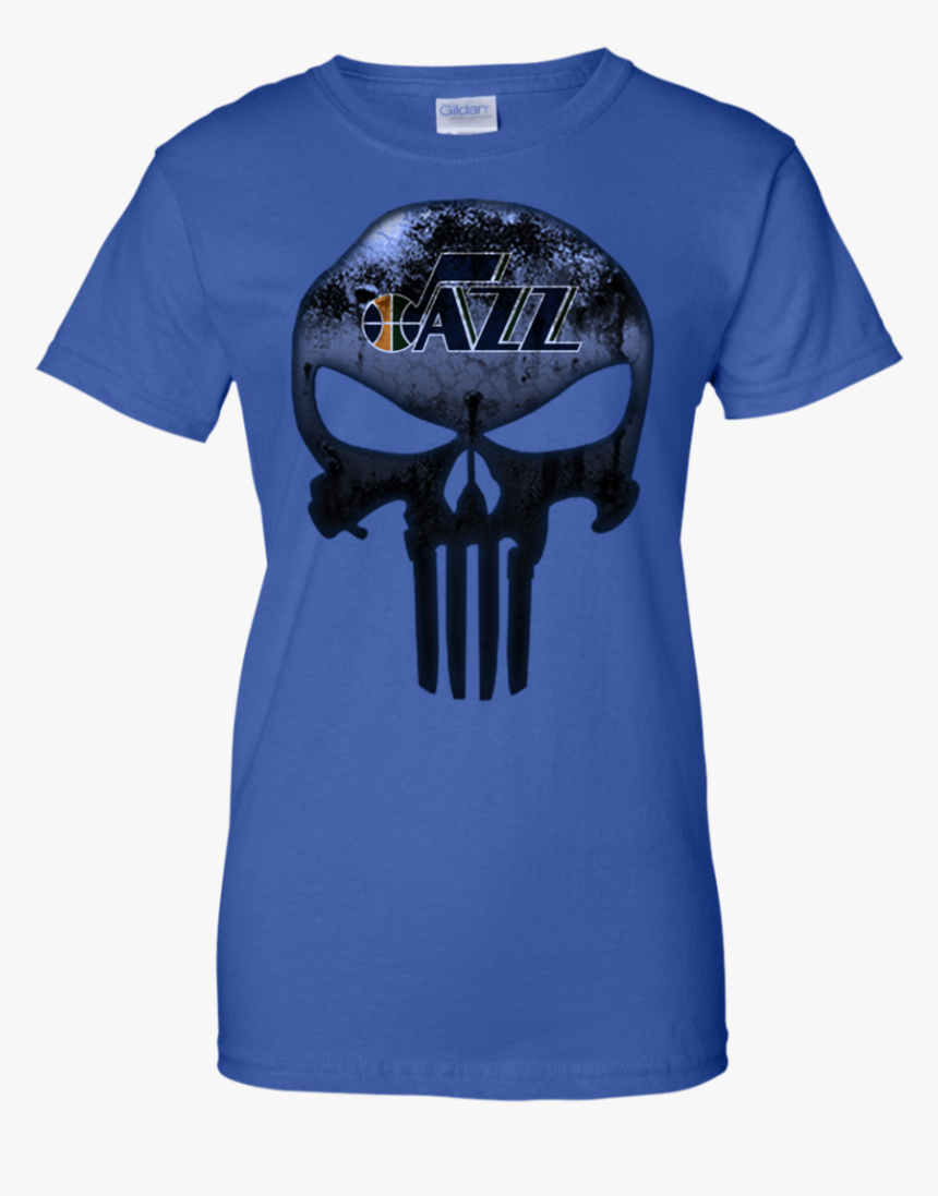 Utah Jazz Basketball The Punisher Skull Shirts T-shirts - Retro T Shirt Design, HD Png Download, Free Download