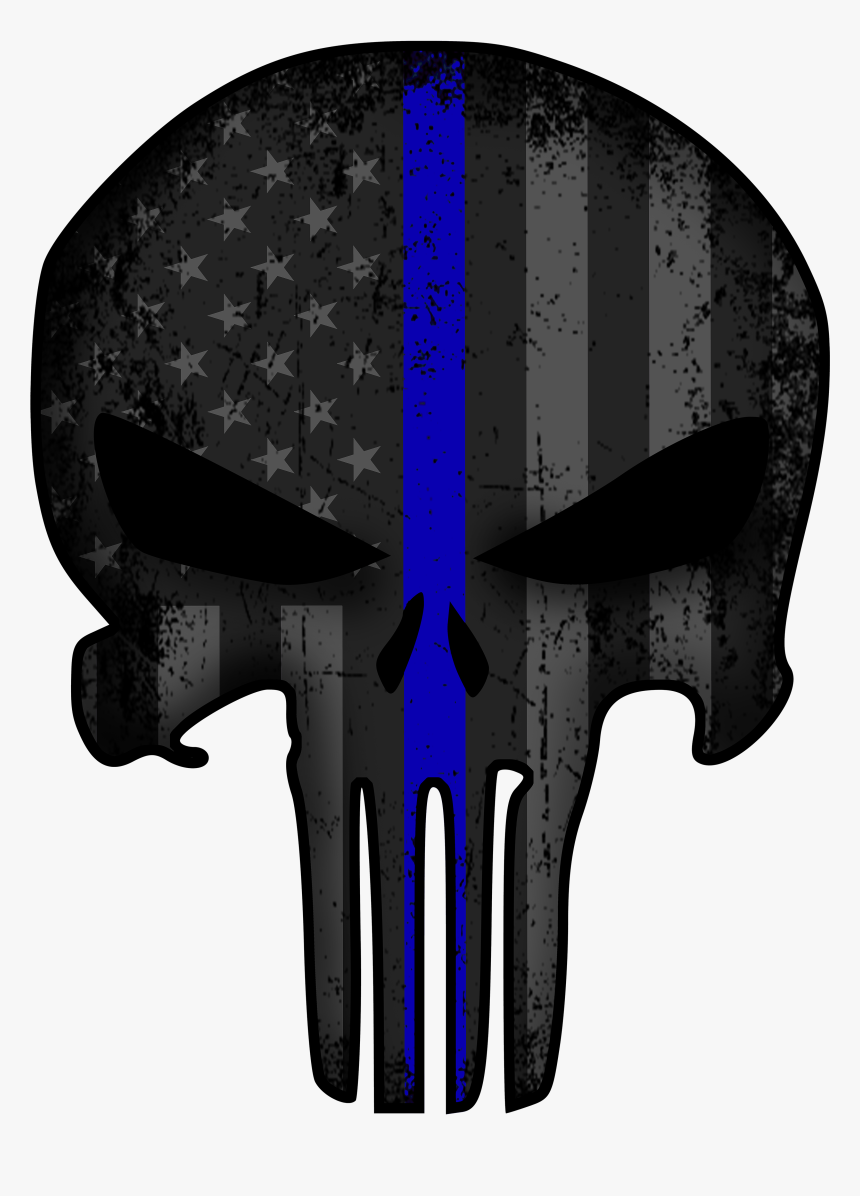 Transparent Thin Blue Line Clipart - Punisher Clipart, HD Png Download, Free Download