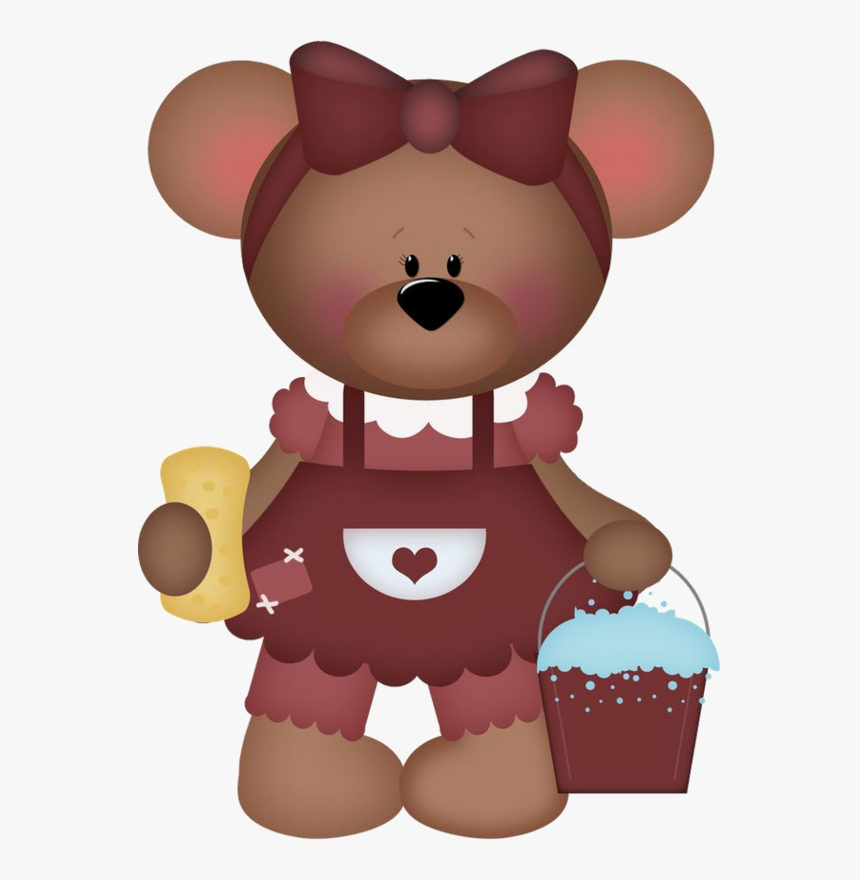 Cute Bear Cleaning Clipart, HD Png Download, Free Download