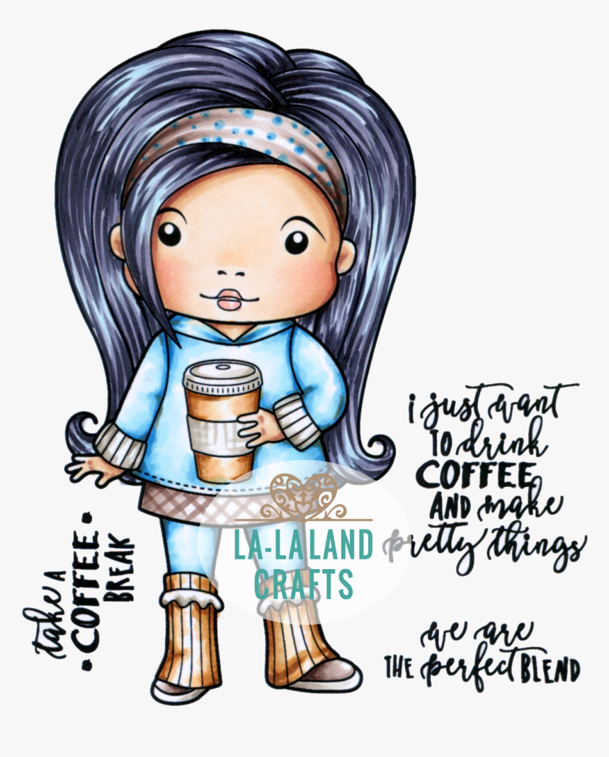 Coffee Break Marci Rubber Stamp - La La Land Crafts Rubber Cling Stamps, HD Png Download, Free Download