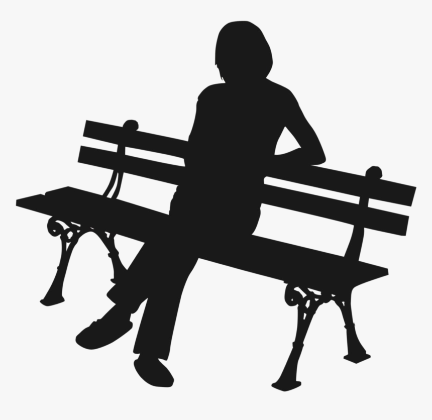 Person Sitting On Bench Silhouette , Png Download - Person Sitting On Bench Png, Transparent Png, Free Download