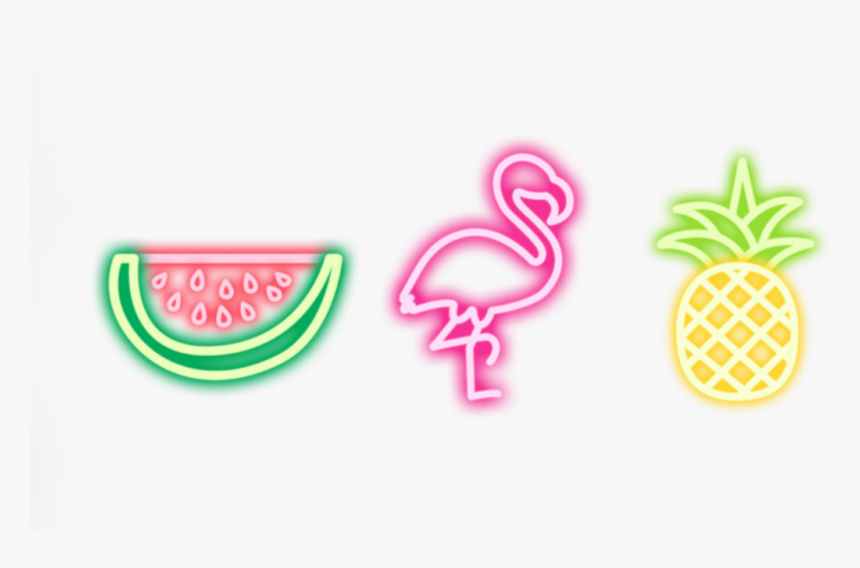 #glich #neon #neoneffect #summer #flamingo #pineapple - Piña Y Sandia Png, Transparent Png, Free Download