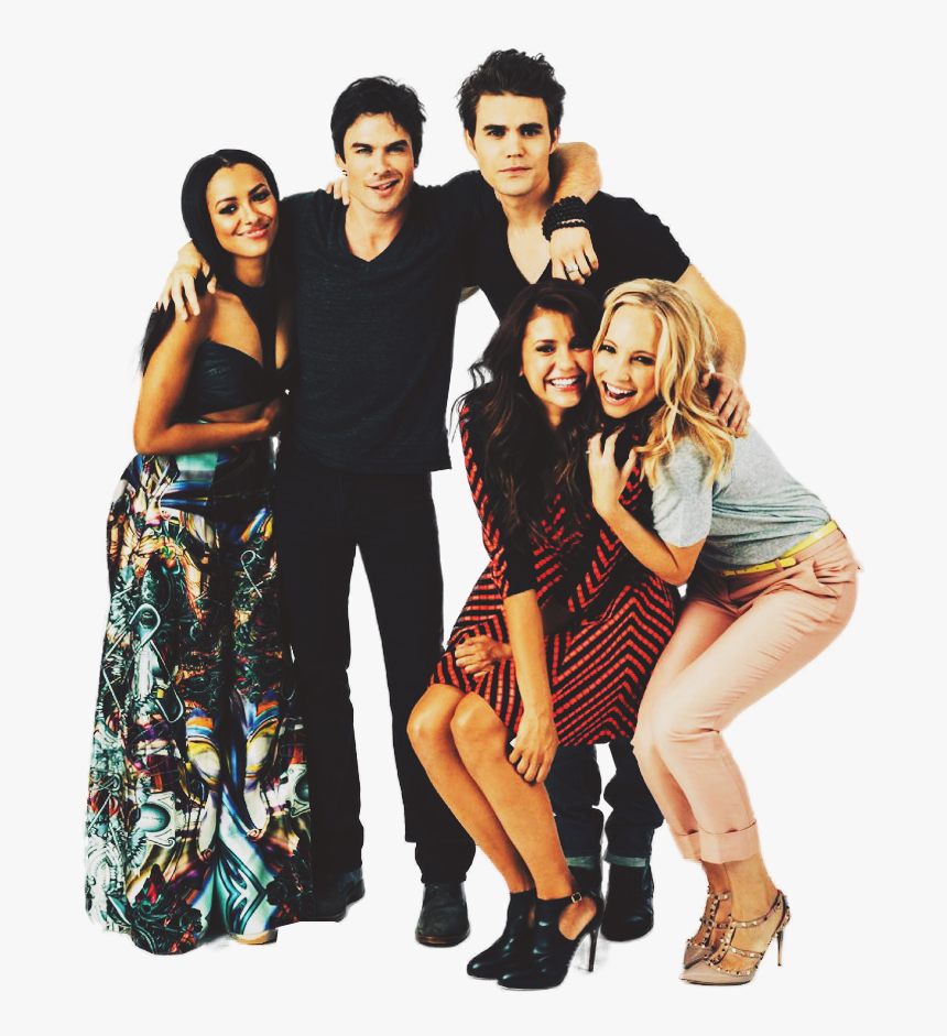 Nina Dobrev, Ian Somerhalder, And Tvd Image - Vampire Diaries Cast Comic Con, HD Png Download, Free Download