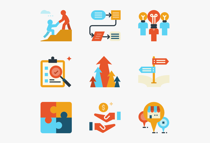 Essential Set - Flat Icon Business Management, HD Png Download, Free Download