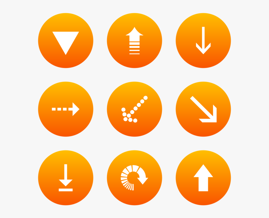 Classic Arrows Icon In Style Flat Circle White On Orange - Circle, HD Png Download, Free Download